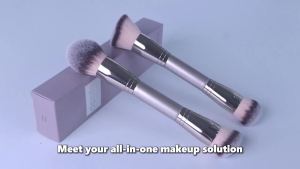 Bộ 2 cọ trang điểm cao cấp hai đầu cọ (dùng cho kem nền phấn phủ phấn má hồng và tạo khối) thích hợp để tán đều kem nền dạng lỏng dạng kem dạng bột dùng để trang điểm mặt phù hợp cho sử dụng tại nhà khi đi du lịch và làm quà tặng.