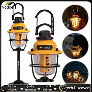 【Vodool】 LED Outdoor Vintage Camping Light Type-C Rechargeable Portable Ambient Lights 30h Max Runtime IPX4 Waterproof for Outdoor Garden Street Path Lawn