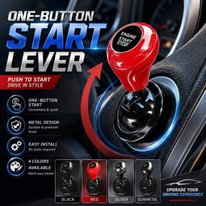 FLYING Universal Car Start Button Joystick Cue Stick Shape All Metal Car Starter Lever Creativity High-end Car Keyless Start Sticker Vehicle Start Button