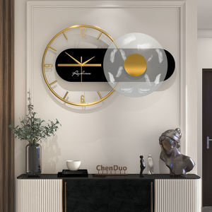 Jam Dinding Simple and Fashion Modern Minimalist Digital Clock Vintage Creative Wall Clock Mute Home Living room Decorations