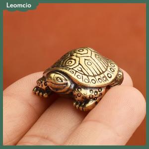 [Leomcio] เครื่องประดับเต่าทองเหลืองโบราณรูปปั้นสัตว์ยืนยาวเครื่องประดับบ้านสำนักงานตกแต่งจำลอง1ชิ้น
