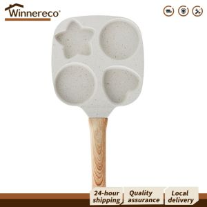 Kitchen Essential 4-Cup Divided Omelet Pan Thickened Medical Stone Non-Stick Frying Pan for Breakfast
