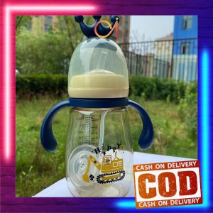 AI-C921 Gelas Anak Balita Training Cup Lucu Anti Tumpah / Botol Air Minum Bayi Training 300ML 2IN1 Sedotan+Dot BPA FREE