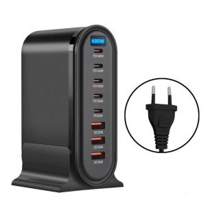 600W USB C Charging Dock 8Ports USB for Rapid Charging of Various Devices High Efficiency Charging Adapter