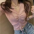 Villing Serut RIB | Atasan Wanita Crop Top Vneck Serut. 