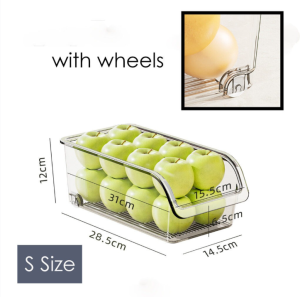 Locaupin Refrigerator Organizer Bins-Stackable Fridge Organizers with Handles Countertops Cabinets Food Storage Rack