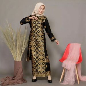 Kebaya Modern ADELIA SET KURUNG JUPRI: Setelan Atasan Tunik & Rok Span Motif Songket Palembang Printing Wanita PREMIUM (BUKAN TENUN)