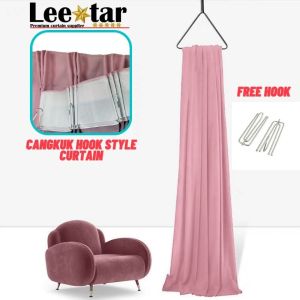 RING Type Modern Langsir Curtain Semi Blackout Langsir Pintu Door Curtain Tirai Tingkap