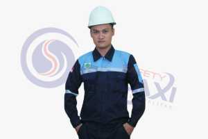 Wearpack Atasan Warna DONGKER TOSCA(Baju Kerja)- Resleting - Lengan panjang