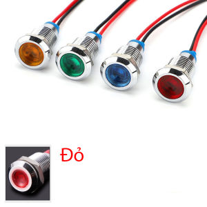 Đèn Led báo tín hiệu nguồn điện 3V-24V 110-220V Kích thước 10mm/12mm/16mm Vỏ Kim loại chống nước - DB-10mm