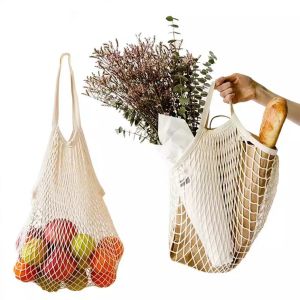 Reusable Grocery Produce Bags Cotton Mesh String Net Tote
