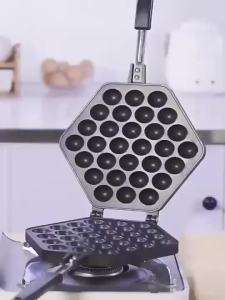 Hexagonal QQ Egg Waffle Pan Non Stick Double Sided Baking Mold Gas Stove Use Egg Waffle Maker for Home & Commercial