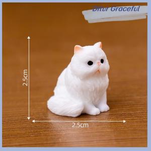 Ditur Mini Cat Ornament Cartoon Kitten Micro Landscape Dollhouse Model Car Interior Home Desktop Decoration