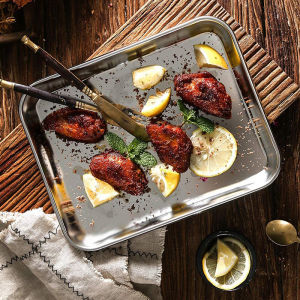 Baking Sheet Pans for Toaster Oven Small Stainless Steel Cookie Sheets Metal Bakeware Pan Sturdy & Heavy Rectangle Tray 3 Piece/Set