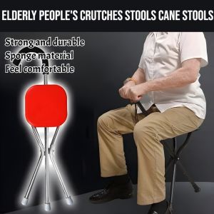 Elderly peoples crutches stools cane stools outdoor hiking crutches crutches stool stainless steel