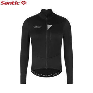 Santic Men Cycling Jackets Autumn Winter Fleece Warm Windproof Waterproof Sports Bike Coat