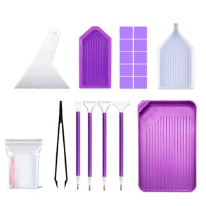 UNQIN 5D DIY Diamond Painting Tools Set Art Tool Craft Diamond Embroidery Tray Kits Point Drill Pen Set Roller Pen Mosaic Glue Pen Kit Bedroom