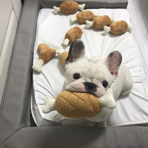 Pet dog training toy voice plush chicken leg bone toy suitable for all dogs