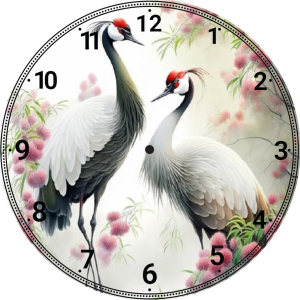 Jam kayu gambar burung Aesthetic Jam dinding