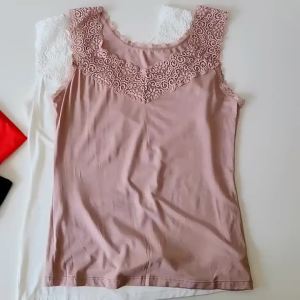 Jualan Panas@Wide Shoulder Strap Modal Vest Womens Small V Neck Fashion Tape Inner Wear Lace Sling Work Clothing Solid Color Underwear Top