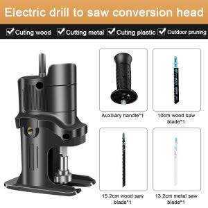 Electric Drill Jig Saws Connector Woodwork Cutting Electric Drill ChainSaw Convert Curve Reciprocating Jig Saw Adapter