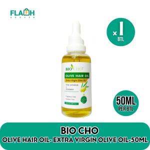 Biocho 100% Natural Cold-Pressed Olive Hair Oil 50ml – Extra Virgin Olive Oil for Deep Nourish Shine & Scalp Care