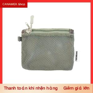 CS Mới Du Lịch Trang Điểm Lưu Trữ Túi Lưới Đồng Xu Ví Đơn Giản Xách Tay Mini Túi Đa Năng Túi Vuông Hai Lớp Dây Kéo Chủ Thẻ