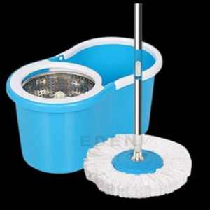 EX - Satu Set Alat Pel Lantai Stainless dan Plastik Super Spin Mop Alat Pel Lantai Putar Plus Ember