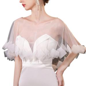 Elegant Lace Trimmed Wedding Shawl Softable Durability Polyester Women Shawl for Ceremonies and Romantics Photo Shoots