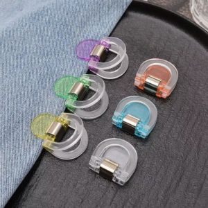GIORGIONE STORE 10Pcs Plastic Book Label Clip Strong Clip Transparent Paper Clips Set Multifunctional Colorful Invisible Leg Shortening Clip Document Binding