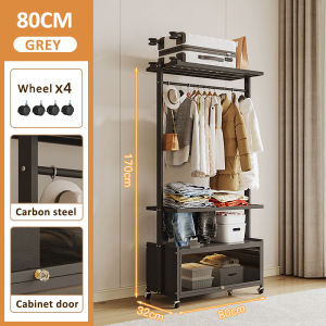Lifinity🔥🔥Bedroom Clothes Rack Floor Coat Rack Wardrobe Rack Metal Garment Rack Heavy Duty Storage Shelves Multifunction Hanger Save Space