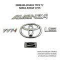 Emblem Avanza Type "S" Full Chrome Harga Sudah 5 PCS. 