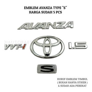Emblem Avanza Type "S" Full Chrome Harga Sudah 5 PCS