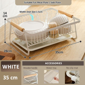 NBSail สไตล์นอร์ดิกสแตนเลสจานระบายน้ำเครื่องช้อนและถ้วยเก็บรักษาชั้นวางผู้จัดครัว ชั้นวางของ