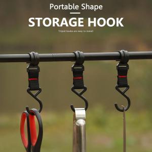 5pcs/10pcs Hanging Storage Rack Multifunctional Outdoor Tools Camping Moveable Hooks Hanging Organizer with Hooks for Outdoor Activities for Hiking