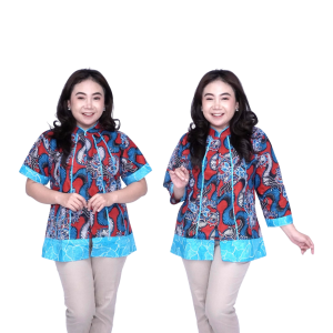Putri Nasya Atasan Batik Jumbo Wanita Kerja Blouse Big Size Batik Wanita S-M-L-XL-2L-3L-4L-5L-6L-7L Blus Jumbo Kerja Seragam Batik / Atasan Batik Kantor Super Big LD 140 Bahan Katun Formal / Pakaian Batik Kekinian Model Terbaru Wanita Trendy Modern