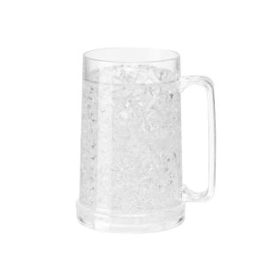 XIAHU Cấu trúc hai lớp Cốc bia đông lạnh Thân máy trong suốt Dung tích 450ML Cốc bia hai lớp Bền bỉ với thiết kế tay cầm Ly thủy tinh đựng rượu Whiskey Tiệc ngoài trời