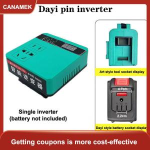 【CANAMEK】 Đa chức năng pin Lithium biến tần DC 18-21V để AC 220V làm việc ngoài trời biến tần với USB thông minh sạc nhanh