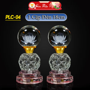 Đèn Thờ Pha Lê Cao Cấp LED 7 Màu CHÂN THIỆN MỸ Vật Phẩm Phong Thủy Trang Trí Bàn Thờ PLC-04
