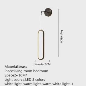 Modern Contemporary Copper Wall Lamp  LED Tricolors Interior Brass Gold Sconce Lighting Decor