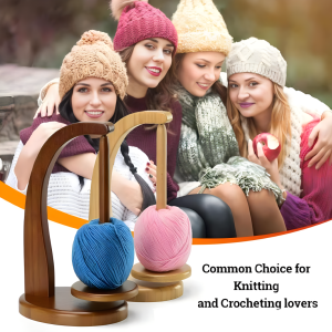 ที่เก็บม้วนไหมพรม หมุนได้  แบบไม้  อเนกประสงค์ ขนาดพกพา สำหรับถักโครเชต์