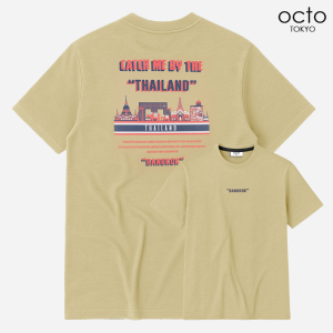octo TOKYO เสื้อยืดแขนสั้นสกรีนลายกรุงเทพ Krungthep ผ้านุ่มคอตตอน 100%