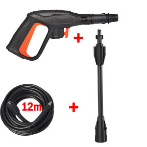 ปืนฉีดน้ำแรงดันสูง พร้อมหัวฉีดปรับแรงดันน้ำ 3 ระดับ ปืนฉีดน้ำ เครื่องฉีดน้ำแรงดันสูง ปืนฉีดน้ำแบบล๊อคสายสวมเร็ว หัวฉีดน้ําแรงดันสูง หัวฉีดน้ำแรงดันสูงอะไหล่ ปืนฉีดน้ำล้างพื้น+8/12M สายล้างอัดฉีด เครื่องฉีดน้ำแรงดันสูง ปืนฉีดน้ำแรงดัน