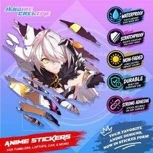 Honkai Impact 3rd Inspired Scratch Sticker Waterproof Vinyl for Helmet Motorcycle Car & Tumbler