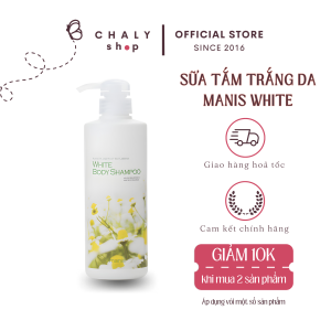 Sữa tắm trắng da Manis White Body Shampoo Moisture nâng tông sáng mịn trắng hồng 450ml Nhật