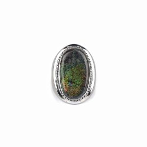 Natural Kalimaya Opal Boulder Matrix Andamooka Ring Monel