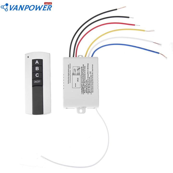 (Ready) 220V 3 Channel Wireless Digital Remote Control Switch for Lamp ...