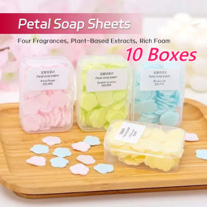 10 Boxes Portable Soap Sheets for Travel Disposable Petal Hand Wash Soap Dispensers