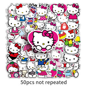 50pcs Hello Kitty Sanrio Sticker Cute Cat Graffiti Decals DIY Decorative Water Bottle Laptop Waterproof Vinyl Sticker