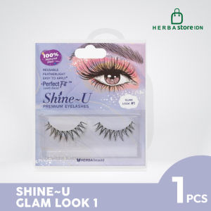 Shine - U Premium Eyelashes 100 % Natural Hair - Glam Look Elegant Touch Nyaman dan Alami